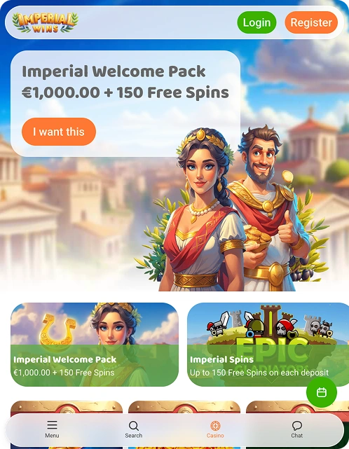 Imperial Wins Casino mobile version